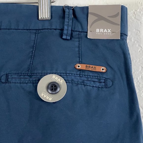 Brax Belleville Cotton Stretch Blend Shorts in Blue Men's Size 40 - Picture 5 of 8